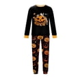 thumbnail image 4 of Anmrize Pyjamas Assortis pour la Famille, Ensemble de Sommeil d'Halloween, Grand Fantôme Citrouille Imprimé sur la Poitrine Citrouille Partout Ensemble de Pyjamas Assortis pour la Famille, Manches Longues Col Ras du Cou Ensemble de Détente 2 Pcs, L, 4 of 6
