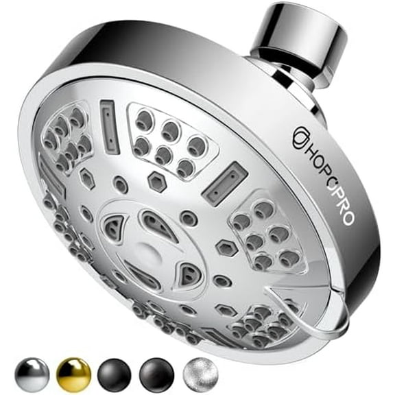 NBC News Recommended  Upgraded 9 Settings High Pressure Shower Head, Fixed Showerhead Adjustable Bathroom Showerhead Multi-functional Rainfall Showerhead for Low Water Flow