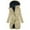 Beige, variant on Coorders Women's Heavyweight Winter Jacket with Hooded, Snow Water Repellent Outwear Puffer Jacket Coat ,Women's Plus Dark Purple,Size L