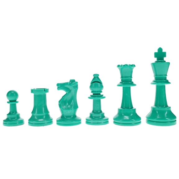 WE Games Color Bright Chess Pieces Half Set - Includes 17 Pieces in Teal