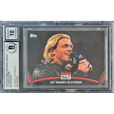EDGE Signed 2018 Topps WWE 25 Years of RAW Card #RAW36 Beckett 15333547