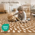 thumbnail image 3 of ODIKA 6'x9' Brown Abstract Leaf Elegance Design Washable Area Rug Elegant Geometric Foliate with Artistic Symmetry Easy Care, Non-Shedding, for Queen Size Bedroom Under Bed Master Suite, 3 of 6