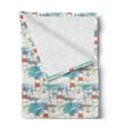 thumbnail image 2 of Lighthouse Soft Flannel Fleece Blanket, Abstract Whale Anchor and Boats Pattern Sky Inspired Background Nautical Design, Cozy Plush for Indoor and Outdoor Use, 70" x 90", Multicolor, by Ambesonne, 2 of 5