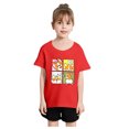 thumbnail image 1 of Chemises pour Tout-Petits Mode Personnalité Imprimée Col Rond Manches Courtes Tee Été Décontracté Ample Hauts Filles Rouge 6 Ans-8 Ans, 1 of 5