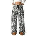 thumbnail image 2 of Pantalones de Pijama para Mujer, de Leopardo, Peludos, Estilo Y2K, de Cintura Alta, Bonitos. M, 2 of 10