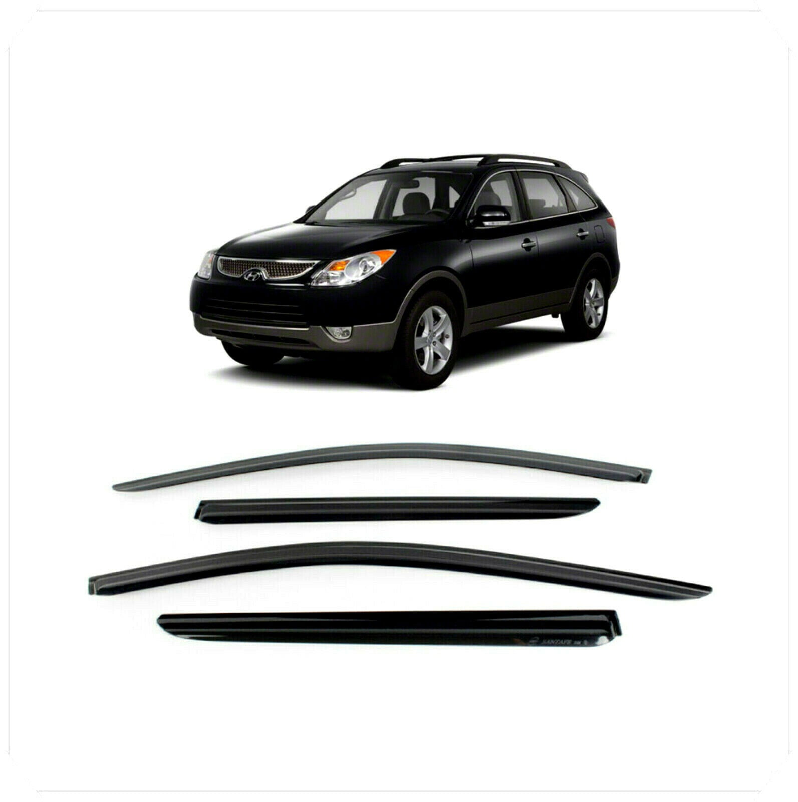 Smoke Side Window Wind Vent Visors Rain Deflectors Guards for Hyundai
