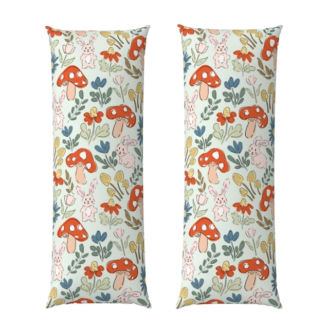 Balery Garden Of Little Bunnies Funda Protectora para Almohada Corporal de Algodón Hipoalergénico con Cierre(55 x 21 pulgadas), Almohadas No Incluidas