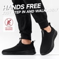 thumbnail image 3 of Sosenfer Men's Hands Free Slip on Sneakers Easy Wear Slip in Walking Shoes Breathable Lightweight Running Shoes All Black, 3 of 7
