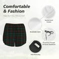 thumbnail image 6 of Xecao's Buffalo Plaid Dark Green for a double-layer running short for women, perfect for gym, tennis, and more, featuring a convenient pocket., 6 of 9