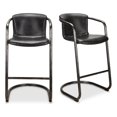 thumbnail image 1 of Moe's Home Collection Freeman Barstool Onyx in Black Leather (Set of  2), 1 of 6