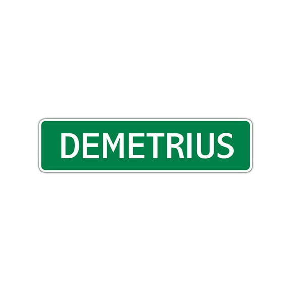 Demetrius Boys Children Name Letter Printed Plaque Decoration Label Indoor Outdoor Unique Wall Novelty Aluminum Metal Sign 4"x13.5"