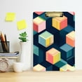 thumbnail image 2 of FORMRS Acrylic Clipboard with Low Profile Clip Standard A4 Letter Size, 12.5" x 9", Blue Cubes, 2 of 8