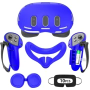 Silicone Cover Set for Meta Quest 3, Upgraded Design Full Protection for Quest 3, 4 in 1 VR Accessories Protective Cover for Oculus Quest 3, Ideal Present for Birthday and Christmas