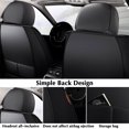 thumbnail image 4 of 2pcs Universal PU Leather Car Seat Cover Waterproof Comfortable Front Seat Cushion with Back Storage Bag for Car Truck Van, 4 of 9