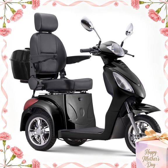 QEASET 3 Wheels Mobility Scooter For Seniors, Adults, Handicapped, Mother's Day Gift