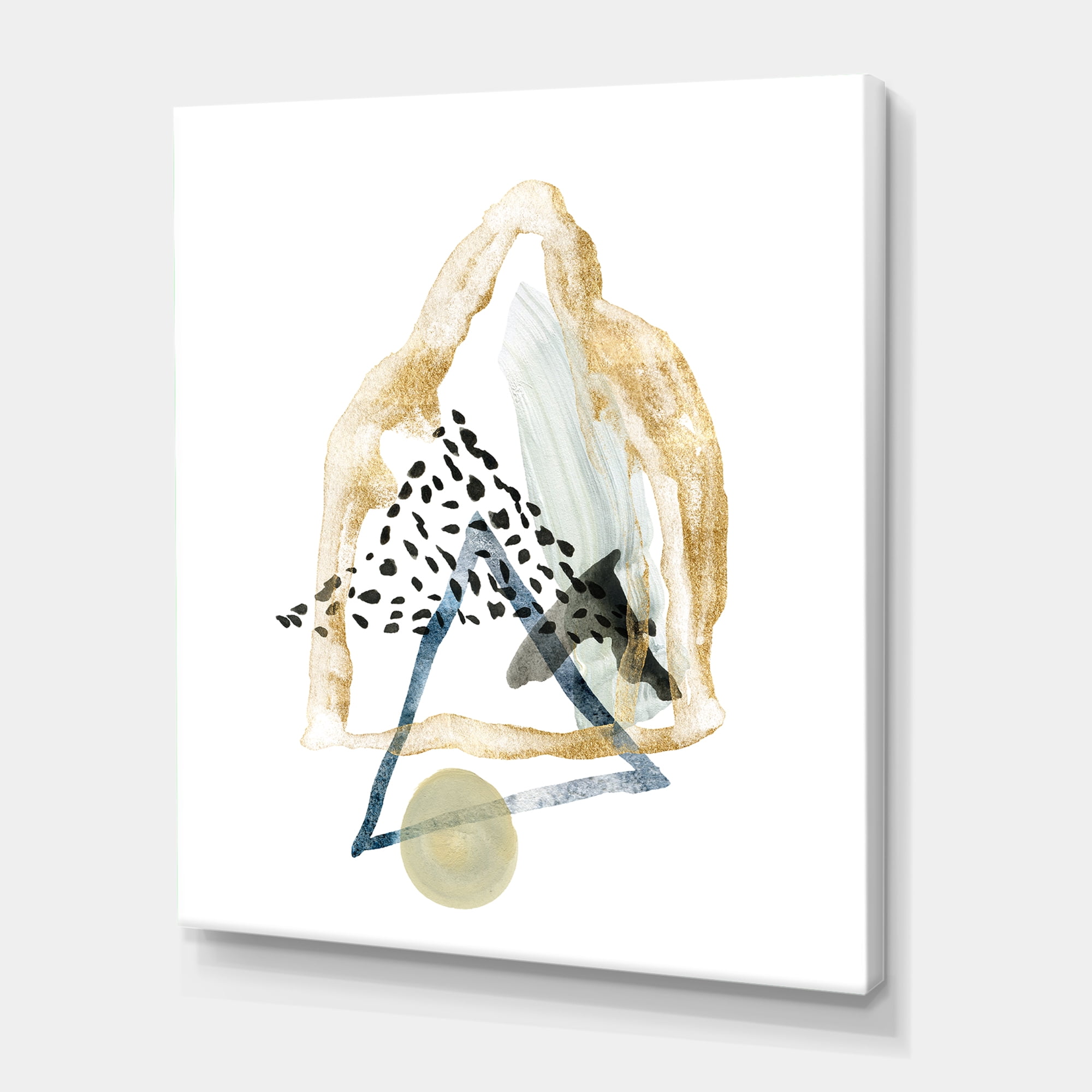 Designart ' Minimalistic Landscape of Moon With Mountains I ' Modern Canvas Wall Art Print