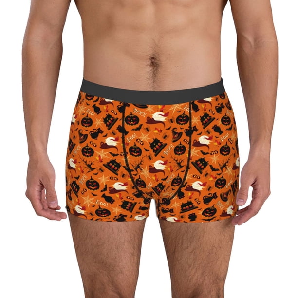 Balery Retro Halloween Calzoncillos bóxer para hombre, ropa interior de algodón suave y transpirable con cinturilla de nailon-Medium