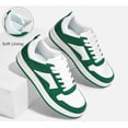 thumbnail image 4 of LUCKY STEP Womens Fashion Faux Leather Sneakers Low Top Lace Up Casual Shoes,Green&white, 4 of 10