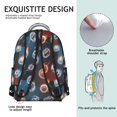 thumbnail image 5 of Football and Rugby Red Pattern Backpack for School, Cute School Bag with Adjustable Shoulder Straps and Padded Back, 15.3"x11"x7.1", 5 of 5