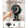 thumbnail image 4 of Spopal Portable Stroller Fan, Rechargeable Clip On Baby Fan with 120° Auto-Oscillating, LED Display & Night Light, 15H Battery for Stroller, Black, 4 of 9