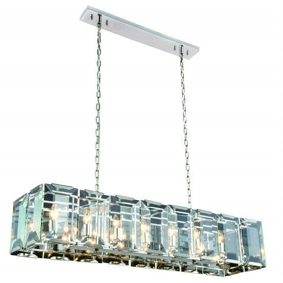 Elitco Lighting Monaco 10 light Polished Nickel Chandelier Clear Glass Crystal