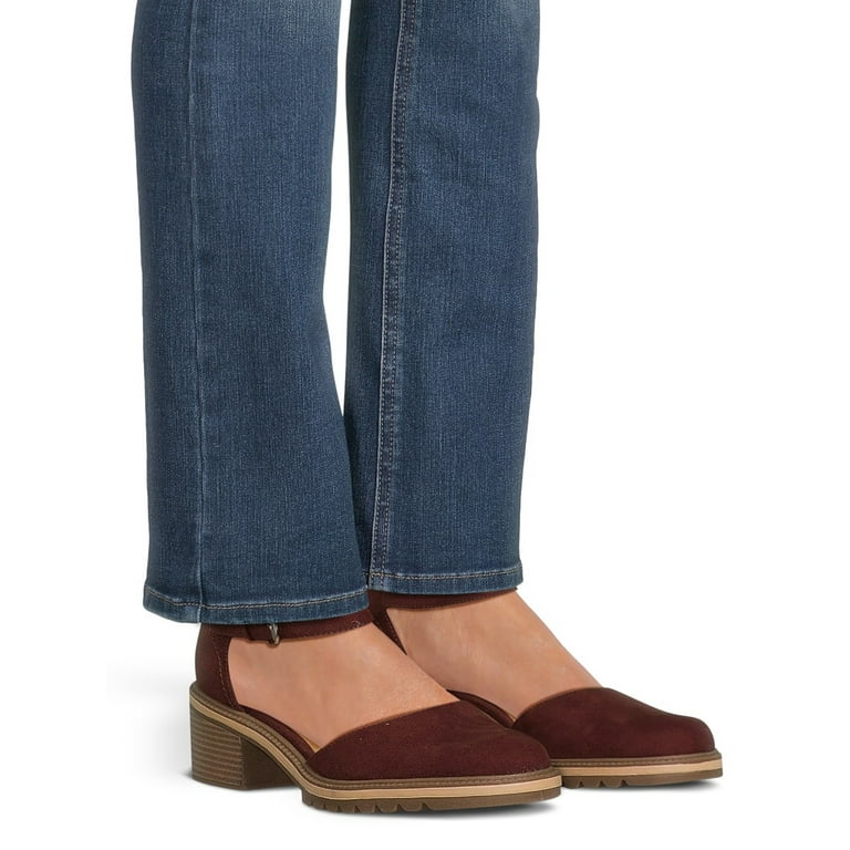 Time and Tru Women s Heeled Ankle Buckle Mary Jane Casual Shoes