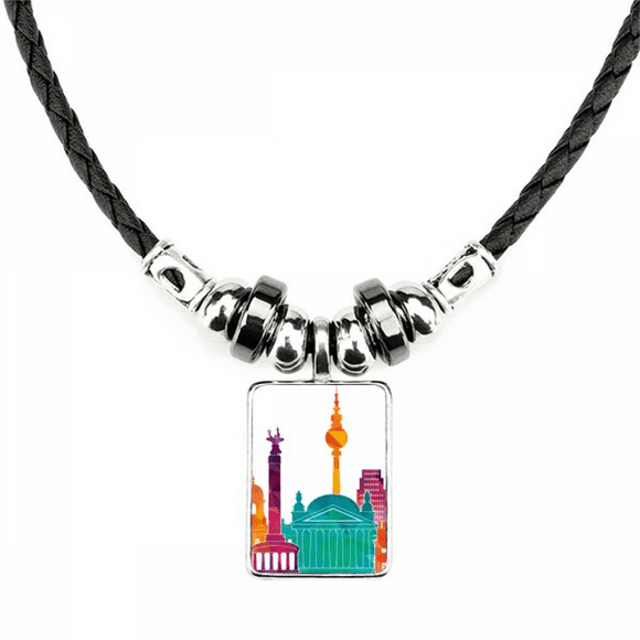 alemania famoso hito set collar a mano colgante de cuerda de cuero unbranded m