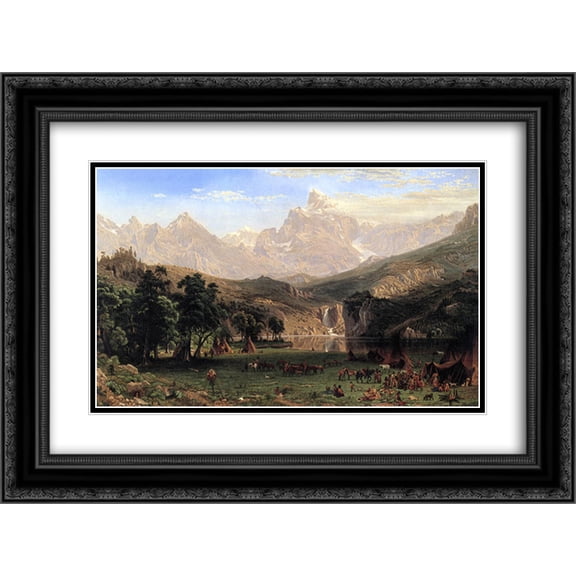 Albert Bierstadt 2x Matted 24x18 Black Ornate Framed Art Print 'The Rocky Mountains, Landers Peak'