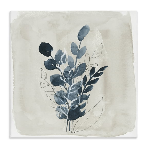 Stupell Industries Summer Leaf Sprigs Plants & Flowers Painting Wrapped Canvas Art Print Wall Art, 17 x 17