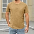 thumbnail image 2 of Yeaiivve Running T-Shirts for Men Sport Tops Moisture Wicking Athletic T Shirts Comfy Lightweight Breathable Workout Tees Shirts Khaki,M, 2 of 7