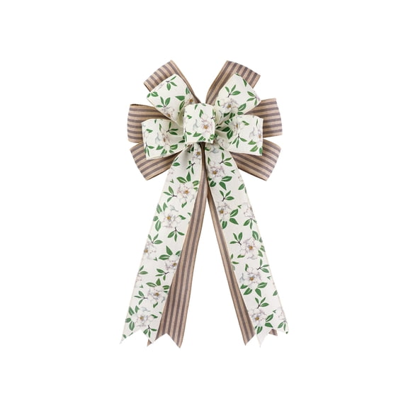 Floral Craft Ribbon, Spring Wreath DIY Decor Craft, Edged Ribbon Bow with Floral Wire, Decorative Supply for Home Wreath Making