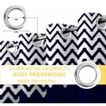thumbnail image 6 of Christmas Blackout Curtains for Bedroom/Living Room, Thermal Insulated Kitchen Curtains, Xmas Navy Blue Striped Farmhouse Grommet Darkening Window Treatment Drapes 52"x84"x2, 6 of 8