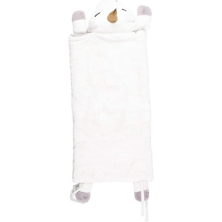 Frolics Plush Sleeping Bag Assorted Animals Unicorn White