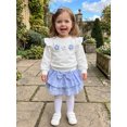 thumbnail image 5 of Cjfdfy Toddler Baby Girl Fall Winter Clothes Flower Ruffle Long Sleeve Sweatshirt Floral Layered Skirt Bow Headband Three-piece Set Little Baby Cute Fall Winter Outfits, 5 of 9