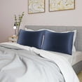 thumbnail image 2 of PiccoCasa Luxury Satin Pillowcases Silky Pillow Cover Set of 2, King Navy, 2 of 8