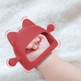 thumbnail image 2 of Baby Teething Toy for 0-6 6-12 Months, Food Grade Silicone Teething Mitten, Anti Dropping Wrist Hand Teethers Baby Chew Toys for Sucking Needs, BPA Free, Gifts Stocking Stuffers for Baby (Red), 2 of 7