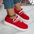 thumbnail image 2 of Heiheiup Ladies Fashion Solid Canvas Breathable Lace Up Flat Bottom Casual Single Shoe, 2 of 5
