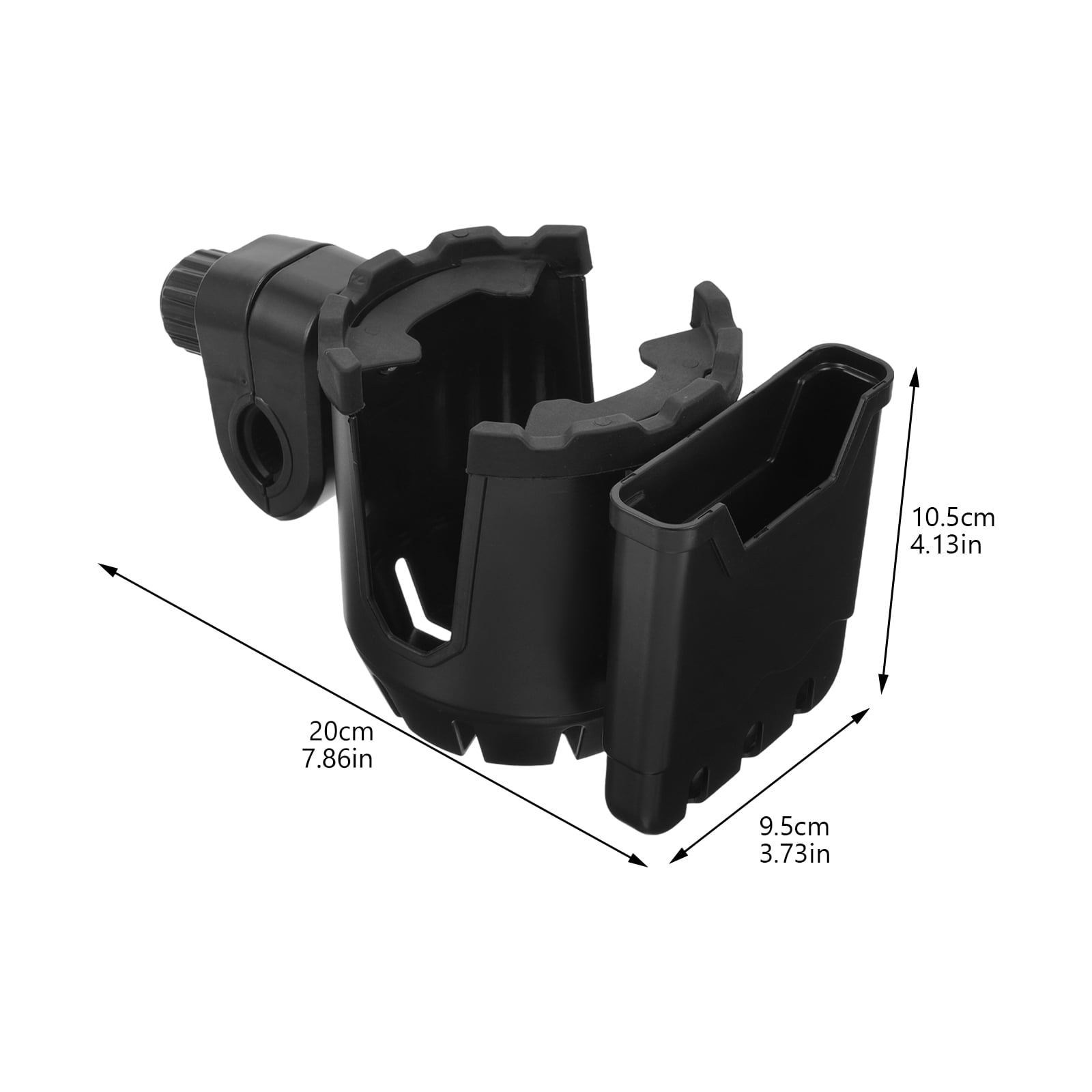 Supvox Adjustable Wheelchair Cup Holder Black ABS for Strollers and Walkers 5Pcs