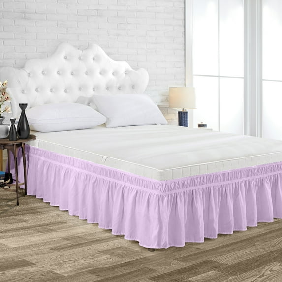 Wrap Around Bed Skirt Lilac Three Quarter Size 11 Inch Tailored Drop, Soft Double Brushed Hotel Quality Microfiber Bed Skirt Luxury, Easy to Care Wrinkle & Fade Resistance