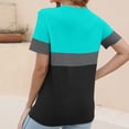 thumbnail image 4 of Rezuofi 1 Pcs Women’s T Shirts Short Sleeve Color Block Tops Casual Summer Fashion Tees, 4 of 7