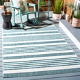 thumbnail image 2 of SAFAVIEH Courtyard Patrice Striped Indoor/Outdoor Area Rug, Ivory/Teal, 2'7" x 5', 2 of 12
