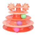 thumbnail image 2 of Cat Turntable Ball, Food Grade PP Interactive Slip Resistance Bottom Cat Toy Roller Top Reserved Hole Exercise Multipurpose Detachable  For Indoor For Cats Blue,Orange,Green, 2 of 8