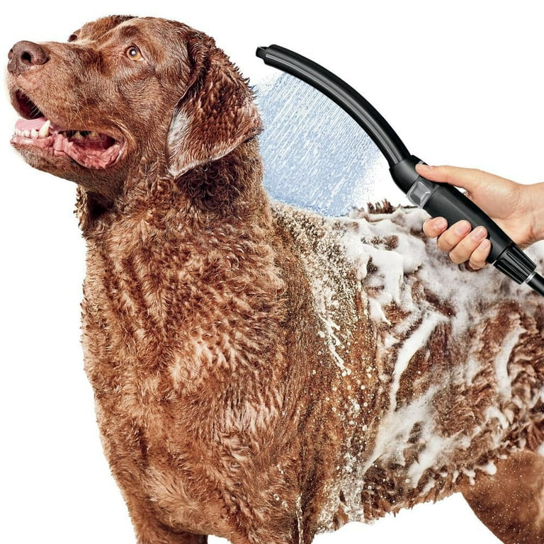Pet Wand 2 Spray Setting Wall Mount Indoor Outdoor Handheld Shower Head 1.8 GPM 13 in. Dog Shower in Black Walmart