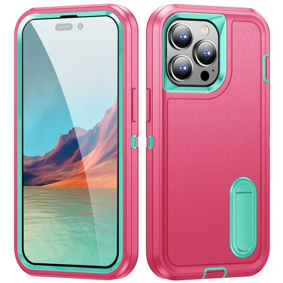 for iPhone 14/15/16/17/plus/ Pro/pro max Case with Built-in Stand,Tripe Layer Heavy Duty Drop Protection Full Body Rugged Shockproof Military Protective Tough Durable Phone Cover