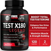 Force Factor Test X180 Legend, Testosterone Booster for Men to Support Muscle, Strength, Libido, Drive & Performance, 120 Capsules
