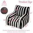 thumbnail image 3 of YINIX Teddy Kids' Compressed Foam Bean Bag Chair, Black, 3 of 5