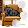 thumbnail image 6 of Black Boho Outdoor Pillow Covers 20x20 Set of 2,Waterproof Patio Throw Pillowcase Protectors,Retro Farmhouse Neutral Abstract Geometric Decorative Pillow Shams Cushion Covers for Seat Bed Couch Sofa, 6 of 8