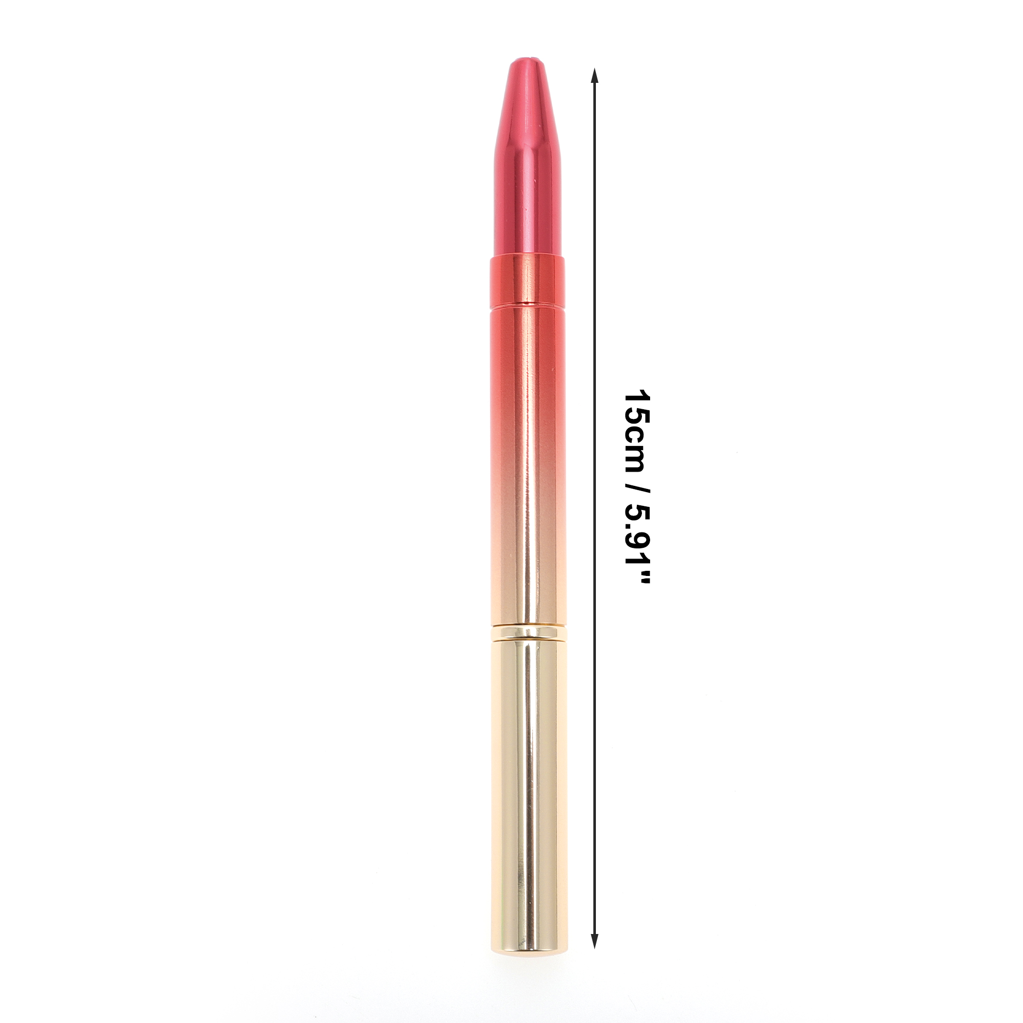 Unique Bargains 1 Pc Double Head Lip Brush for Travel Gradient Red
