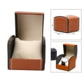 thumbnail image 3 of Caja de Reloj de material cuero , Organizador de Soporte de Almacenamiento, Joyero para Pendientes de Relojes lsera, Duradero marrón Yinane Caja de reloj negra, 3 of 8