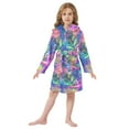 thumbnail image 6 of FORMRS Niños Bathrobe Unisex Hooded Robe Soft Plush Pajamas Sleepwear, Size 4-6T, Colorful Starfish, 6 of 7